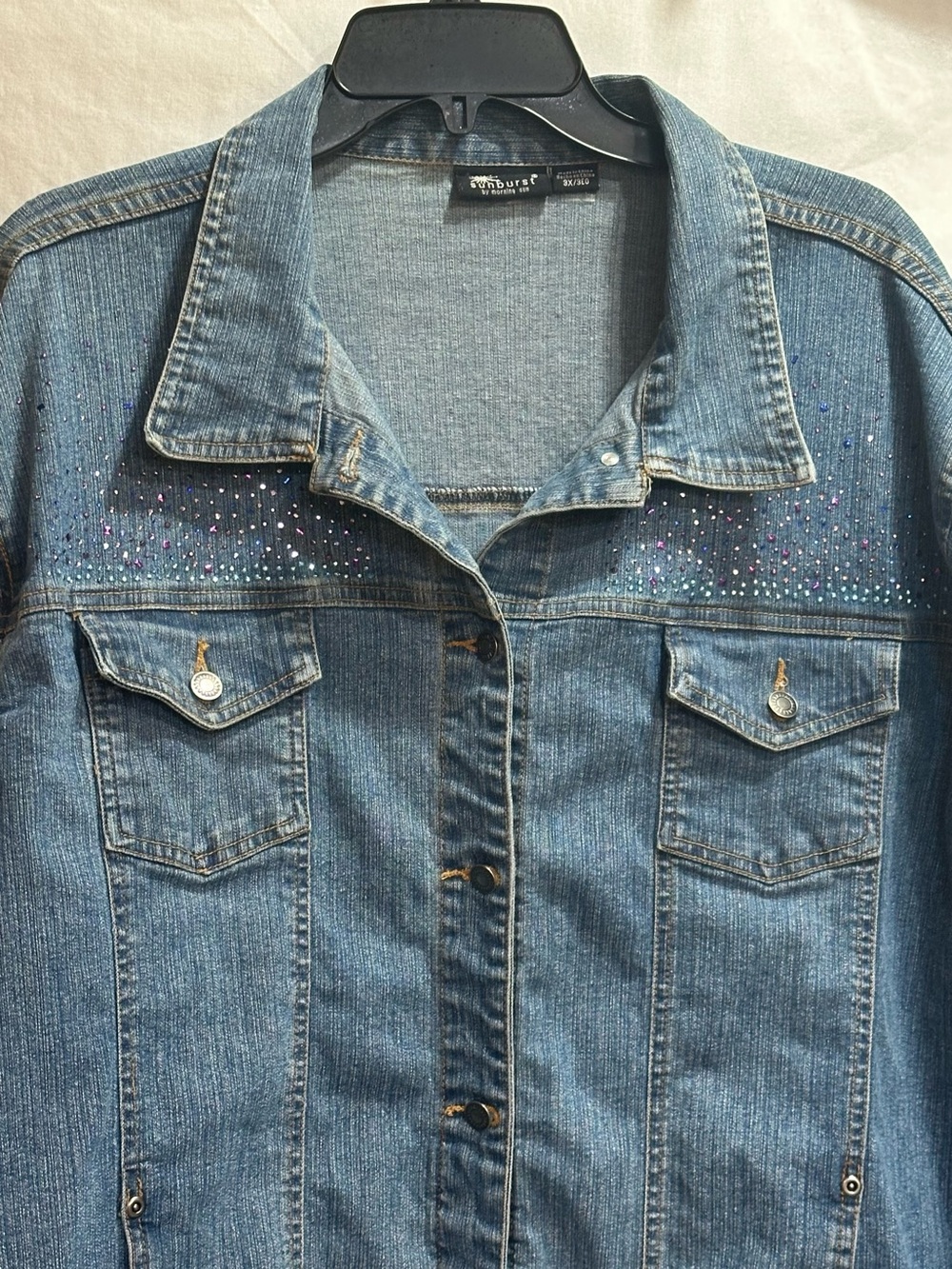 Sunburst - Morning Sun Blue Denim Jacket with Rhinestone Accent